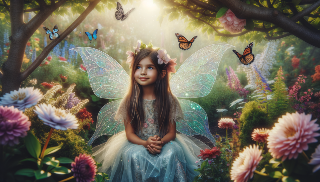 Girl in a fairy garden